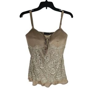 Vintage The Limited Padded Bra Top, Y2K, green, lace and sequin details